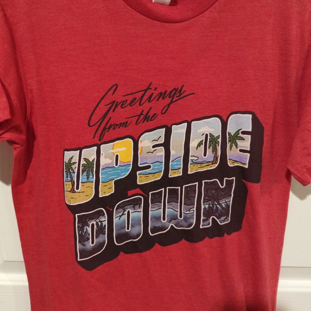Greetings from Upside Down T-shirt, NWOT, S - Picture 2 of 5